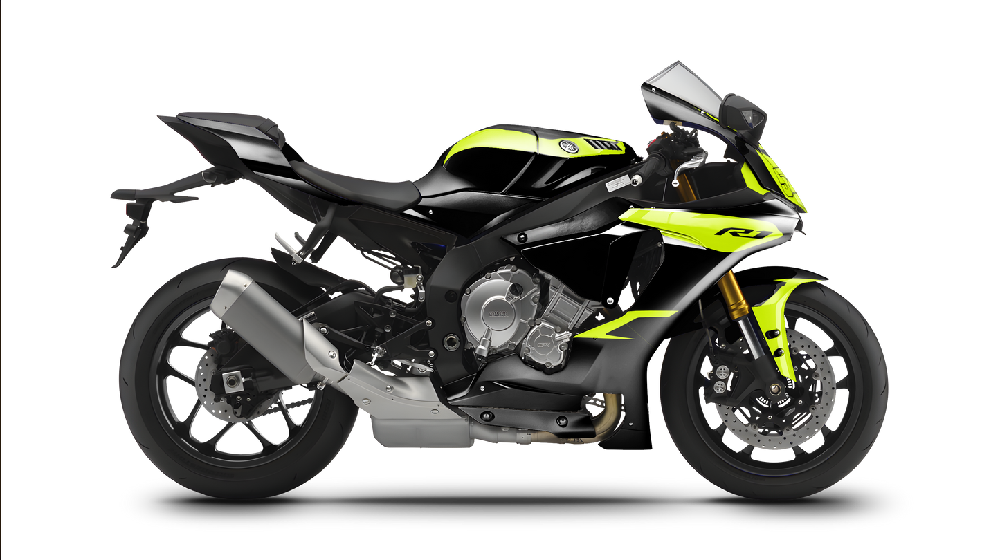 Yamaha R1 Neon Yellow Flipped